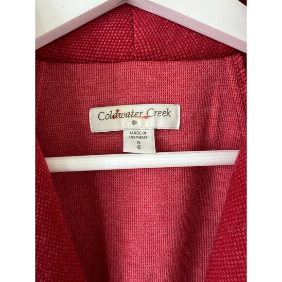 Coldwater Creek Womens Size Small Red Herringbone Vest Shirt Top Clasp Closure - Picture 3 of 9